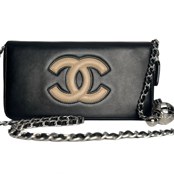 CHANEL Handbags - CHANEL CC Logo Zip Wallet on Adjustable Chain